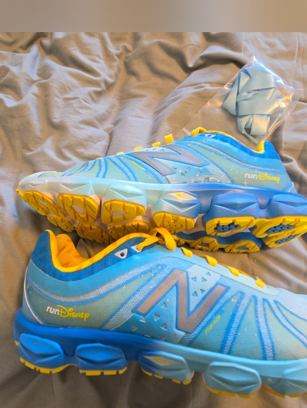 New Balance x runDisney Womens Blue & Yellow Running Shoes